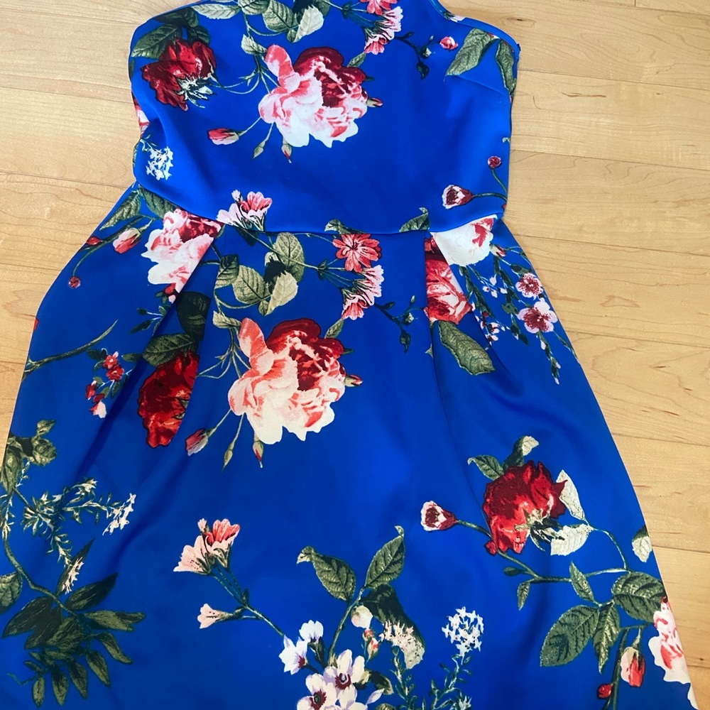 Monteau Vibrant Blue Floral Dress